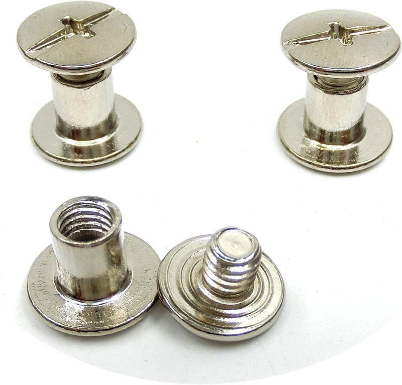 Dancepanda Chicago Binding Screws Post, 50 Sets Fastener Leather Repair Screws Metal Round Cross Head for Book Scrapbook Photo Album Belt Tooling (5X 6mm) (5 * 6) - Image 3